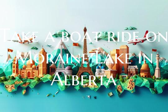 Take a boat ride on Moraine Lake in Alberta